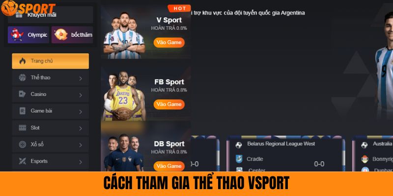 Cách tham gia thể thao vsport